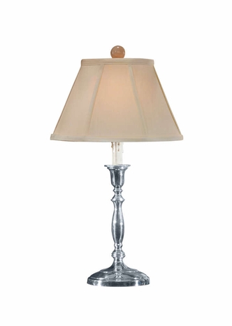14070 Wildwood Lamps Martha's Candlestick Lamp with Plated Silver Reproduction on Brass