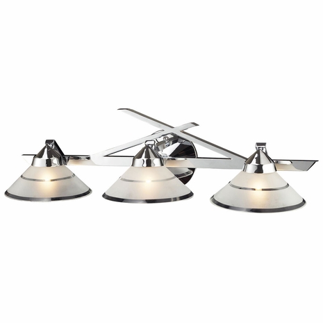 1472/3 ELK Refraction 25" Wide 3-Light Vanity Light - Polished Chrome