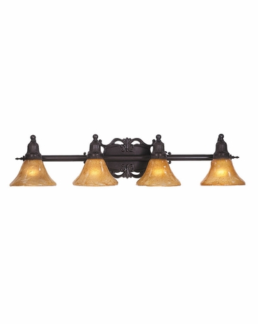 1504 Framburg Lighting Bellagio Four-Light Bath Fixture in Mahogany Bronze