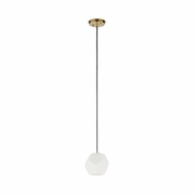 15302 Denise Mcgaha 32in. Metal/Fabric/Glass Indicus Pendant with Antique Brass/Black/White Finish