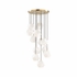 15303 Denise Mcgaha 45in. Metal/Fabric/Glass Indicus Chandelier with Antique Brass/Black/White Finish