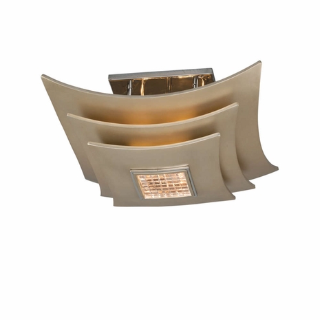 155-33 Corbett Muse 3Lt Semi Flush with Tranquility Silver Leaf Finish