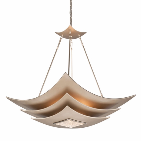155-46 Corbett Tranquility Sil Leaf W Polish Muse 6Lt Pendant