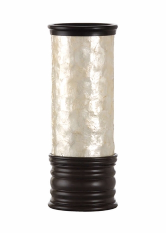 15702 Wildwood Lamps Capiz Shell Hurricane Lamp in Hand Fashioned Genuine Shell