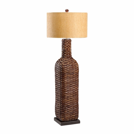 15726 Wildwood Lamps Woven Bottle Floor Lamp in Hand Woven