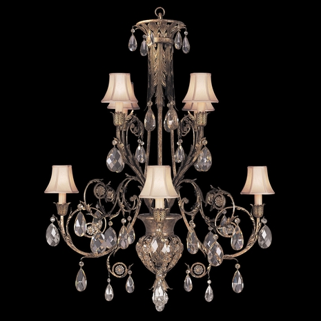 162740ST Fine Art Lamps 8 Light A Midsummer Nights Dream 38" Round Chandelier with Gold Finish