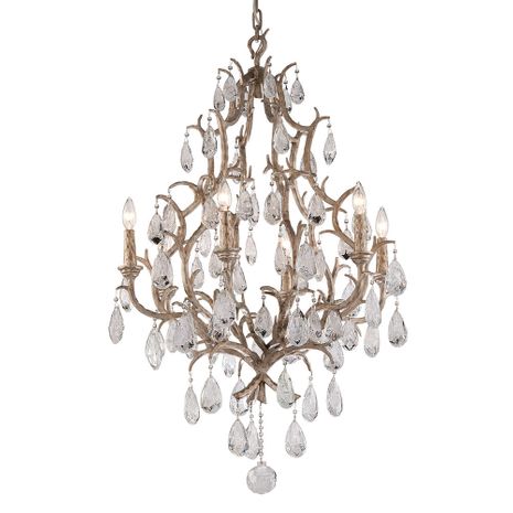 163-06-SGL Corbett Lighting Amadeus 6 Lt. Chandelier with Stria Gold Leaf Finish