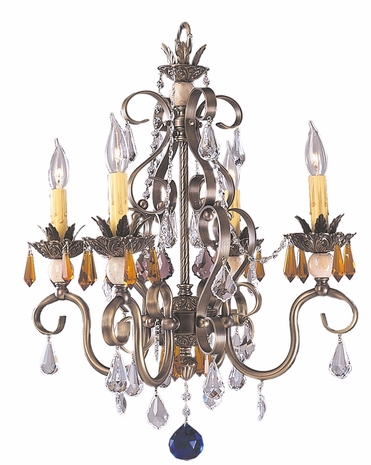 1634 Framburg Lighting Polonaise Four-Light Chandelier in Harvest Bronze
