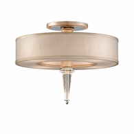 166-34-WSL/SS Corbett Lighting Harlow 8 Lt. Semi Flush with Warm Silver Leaf Finish