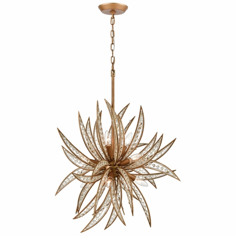 16764/8 ELK Lighting Naples 8-Light Chandelier In Matte Gold With Clear Crystal