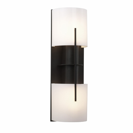 1712.32AF Sonneman Architectural Oberon Double Sconce in Black Bronze Finish