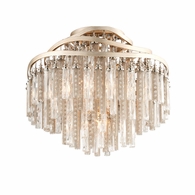 176-34 Corbett Lighting Chimera 4 Lt. Semi Flush with Tranquility Silver Leaf Finish