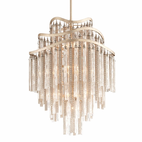 176-710 Corbett Lighting Chimera 10 Lt. Chandelier with Tranquility Silver Leaf Finish