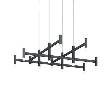 1792.25 Sonneman Systema Staccato Square Pendant with Satin Black Finish
