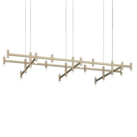 1794.14 Sonneman Systema Staccato Rectangle Pendant with Brass Finish Finish