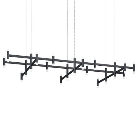 1794.25 Sonneman Systema Staccato Rectangle Pendant with Satin Black Finish