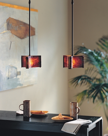 18-810 Hubbardton Forge Exos Delta Wrought Iron Pendant