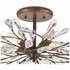 18254/4 ELK Lighting Crislett 4-Light Semi Flush Mount In Sunglow Bronze With Clear Crystal