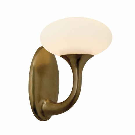 1836.42 Sonneman Warm Contemporary, Transitional Bella Sconce in Natural Brass Finish