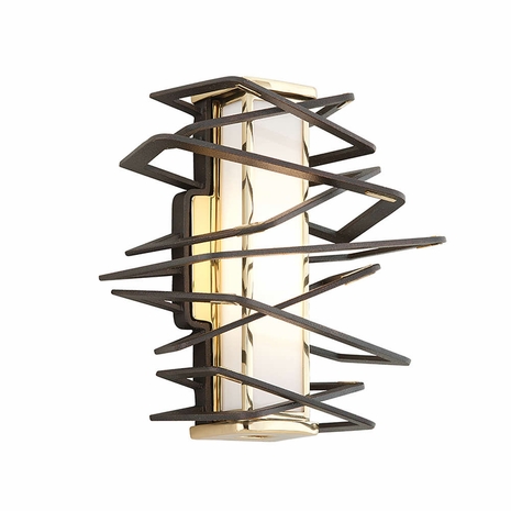 186-11 Corbett Tantrum 1Lt Wall Sconce Medium with Modern Bronze Polished Brass Finish