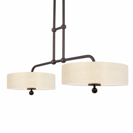 1878.24OL Sonneman Transitional Billiardo 2 Light Pendant in Rubbed Bronze Finish