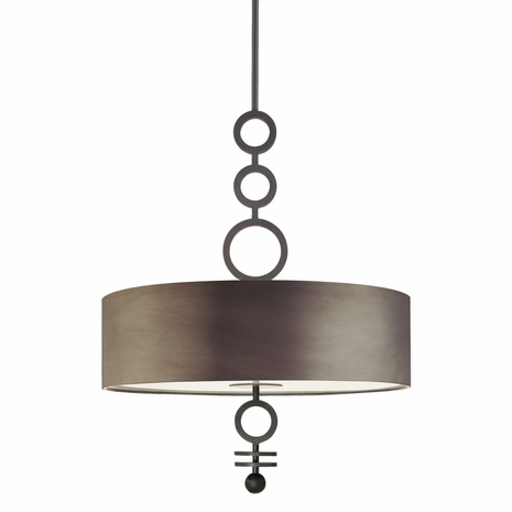 1883.24 Sonneman Art Moderne, Art Deco Dianelli Pendant in Rubbed Bronze Finish
