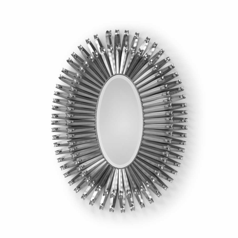 193046 Wildwood Handmade And Finished Polished Nickel Finish Curls Around Oval Mirror