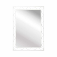 193069 Meg Braff 42in. Iron Elkins Mirror with White/Plain Finish