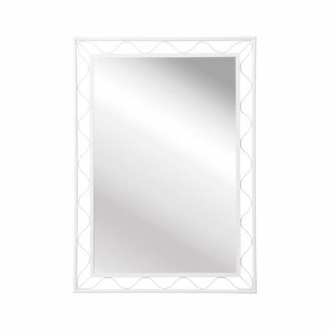 193069 Meg Braff 42in. Iron Elkins Mirror with White/Plain Finish