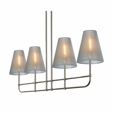 1964.35 Sonneman Bistro Transitional 4-Light Bar Pendant with Polished Nickel Finish
