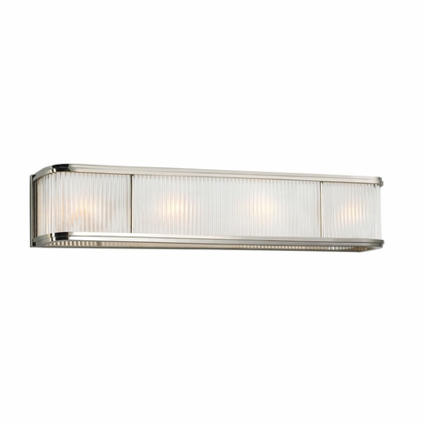 1981.35 Sonneman Art Moderne, Art Deco Rivoli 30 inch Bath Bar in Polished Nickel Finish