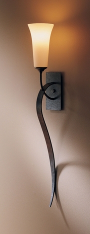 20-4526 Hubbardton Forge Lighting Sweeping Taper Wrought Iron Wall Sconce