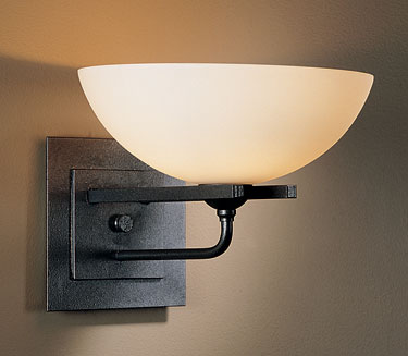 20-6452-20-G16-R Hubbardton Forge Lighting Direct Wire Wrought Iron Wall Sconce With Glass (Returned Product)