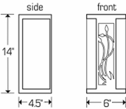 2004 Ultralights Lighting Cygnet Rectangular Wall Sconce