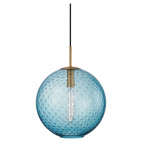 2015 Hudson Valley Rousseau 1 Light Pendant-Blue Glass