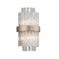 204-12-SL/SS Corbett Lighting Chime 2 Lt. Wall Sconce with Silver Leaf Finish