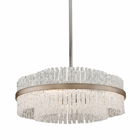 204-46 Corbett Lighting Chime 8 Lt. Chandelier with Silver Leaf Finish