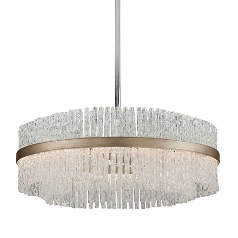 204-48 Corbett Lighting Chime 12 Lt. Chandelier with Silver Leaf Finish