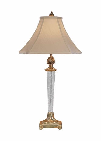 2042 Wildwood Lamps Crystal Torch Lamp with Antique Crystal Solid Cast Brass