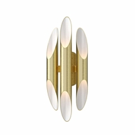 2043.38 Sonneman Chimes Triple Sconce with Satin Brass Finish