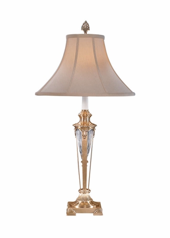 2043 Wildwood Lamps Crystal Font Lamp with Hand Cut Lead Crystal- Solid Brass