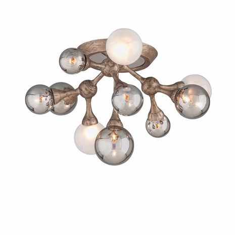 206-311-SGL Corbett Lighting Element 10 Lt. Semi Flush with Hand-Crafted Iron And Aluminum Finish