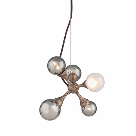206-45 Corbett Hand-Crafted Iron And Aluminum 5 Light Element Pendant with Vienna Bronze Finish