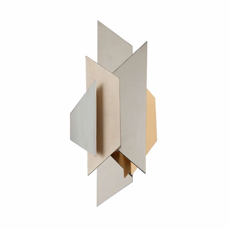 207-11-SS/WSL/GL Corbett Lighting Modernist 1 Lt. Wall Sconce with Pol Ss W Silver/Gold Leaf Finish