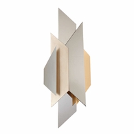 207-12-SS/WSL/GL Corbett Lighting Modernist 2 Lt. Wall Sconce with Pol Ss W Silver/Gold Leaf Finish