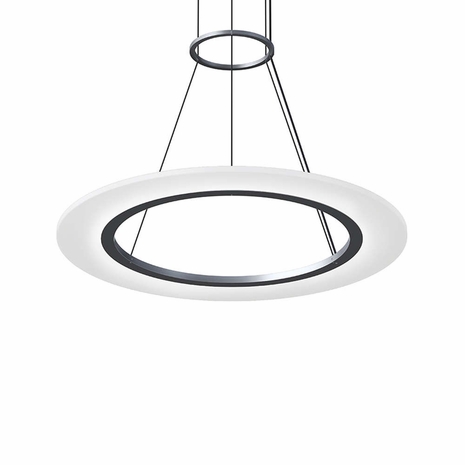 2071.16 Sonneman Arctic Rings 24" Single LED Ring Pendant with Bright Satin Aluminum Finish
