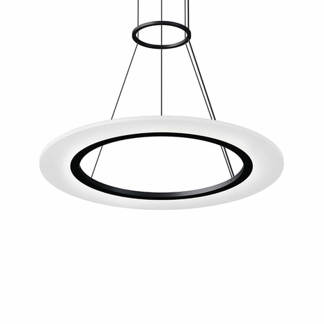 2071.25 Sonneman Arctic Rings 24" Single LED Ring Pendant with Satin Black Finish
