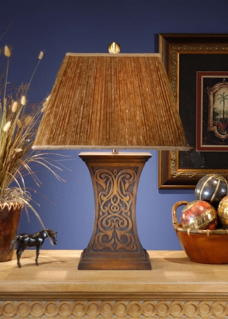 21100 Wildwood Lamps Carved Wood Lamp