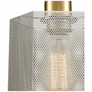21112/1 ELK Lighting Compartir 1-Light Mini Pendant In Satin Brass With Perforated Metal Shade