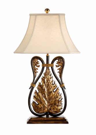 21176 Wildwood Lamps Leafy Swans Lamp